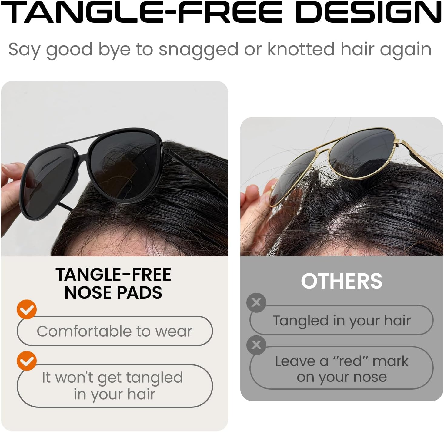 SODQW Tangle Free Aviator Sunglasses for Women Men Polarized Trendy Sun Glasses with UV400 Protection for Fishing Driving thumbnail