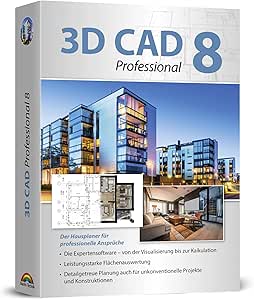 Home design and 3D construction software compatible with Windows 11, 10, 8.1, 7 - Plan and design buildings from initial rough sketches to the finished blueprints - 3D CAD 8 Professional