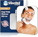 Shave Well Deluxe Anti-Fog Shaving Mirror | Fogless Hanging Bathroom Shower Mirror with Handheld Option for Men and Women | Includes Long-Lasting Removable Adhesive Hook for Wall