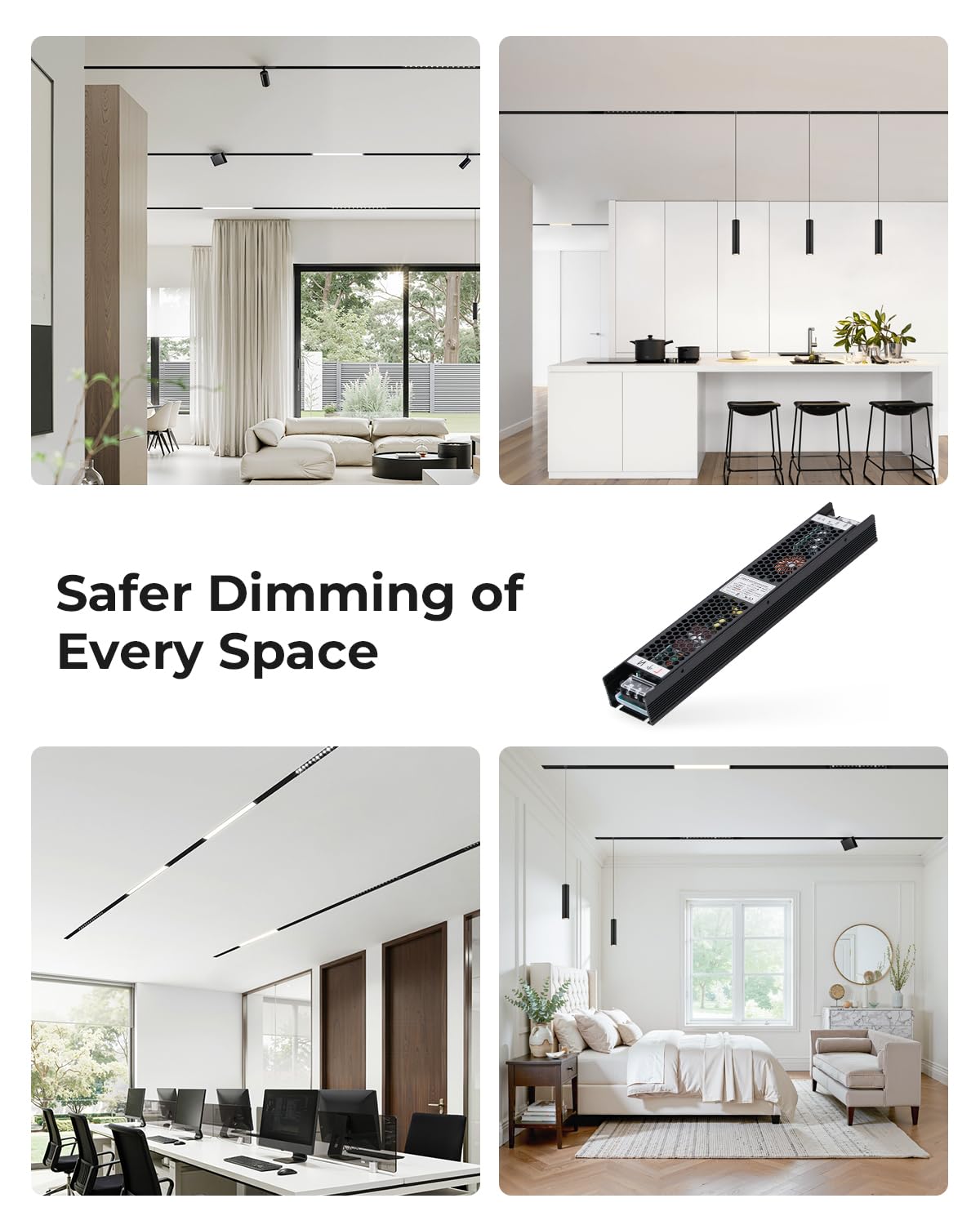 SCON 24V DC Netzteil für Magnetische Schienenbeleuchtung, Treiber für Magnetstromschiene, LED Netztreiber für Einbau Magnet Schienensystem, Aluminium Gehäuse, Kompatibel mit SCON Magnetleuchten