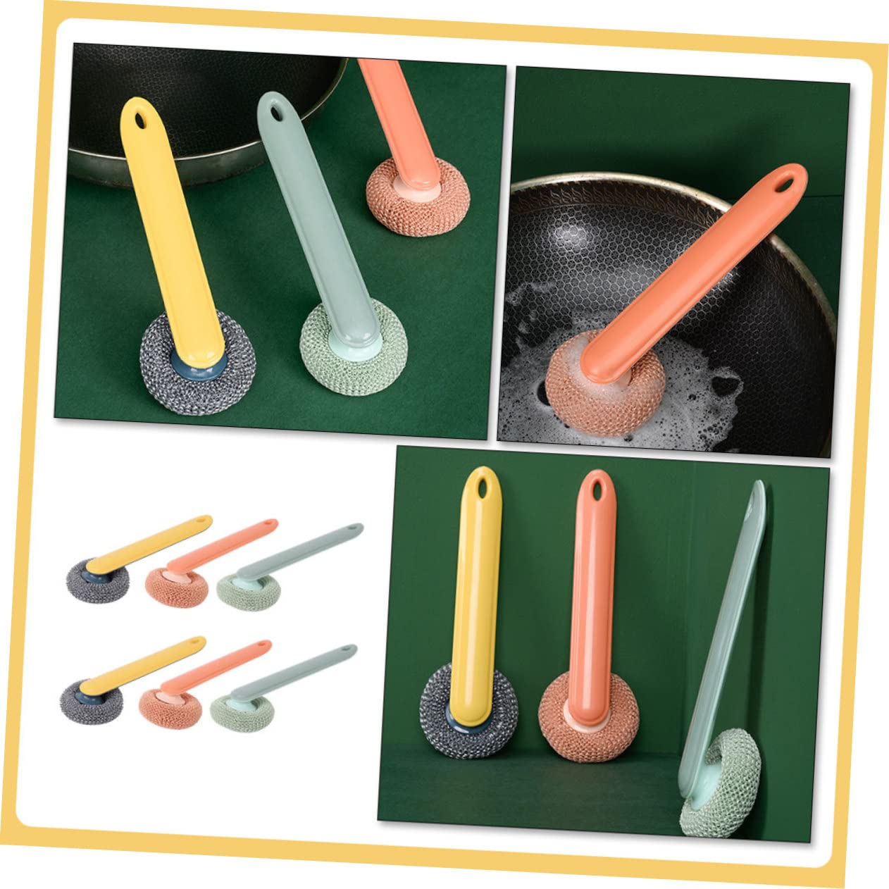minkissy 18 cepillos de Limpieza de Cocina, Estropajo, Estropajo, Herramientas para el hogar, Bandeja para Fregadero, Cepillo Limpiador de Platos, Limpiador de Platos, Borrador de óxido, Suministros