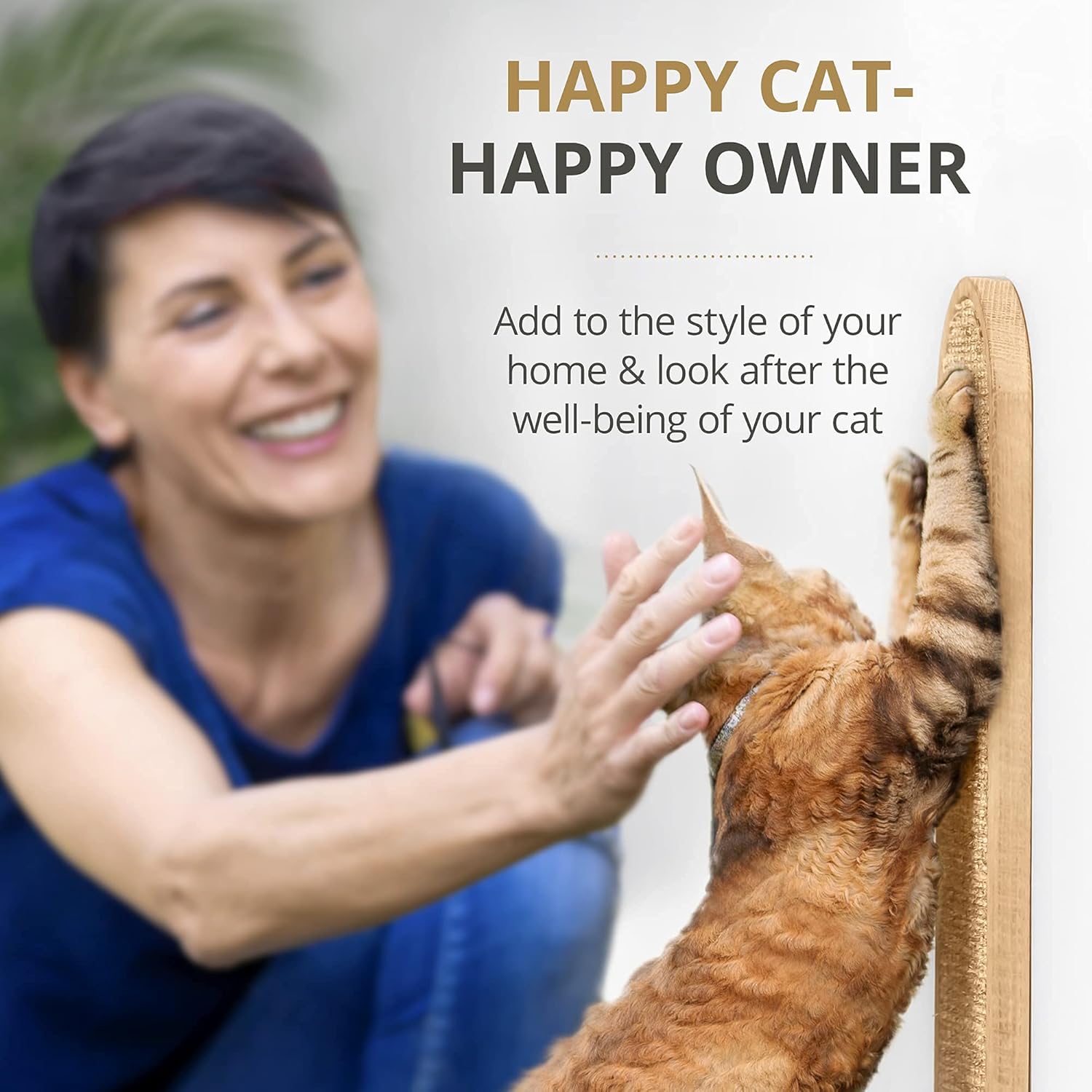 7 Ruby Road Wall Mounted Cat Scratching Post - Wall Mount Wooden Sisal Cat Scratcher - Vertical Scratch Pad for Indoor Cats or Kittens - Cute Modern Cat Wall Furniture (22 x 5.7 inches) : Pet Supplies