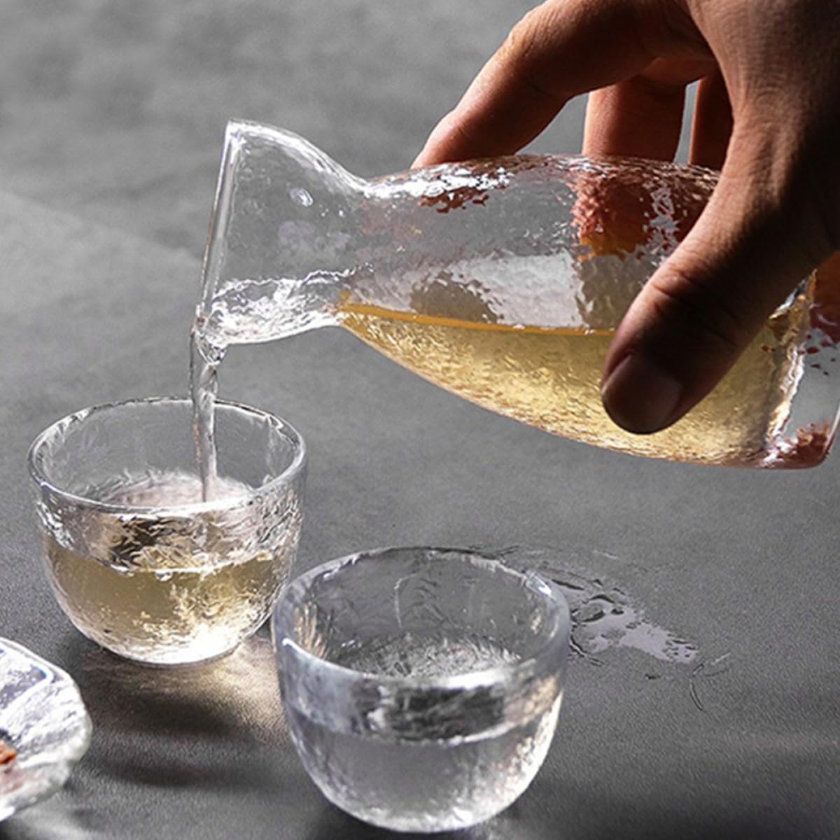 Set de Verres à Saké Japonerie Créatifs en Verre Martelé et Inodore pour Occasions Spéciales et Bars