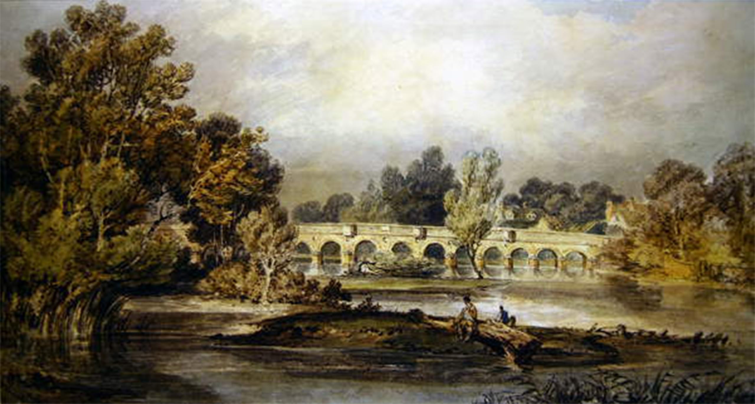 POSTERIIk Vintage Art Print Images Pictures Print Maidenhead Bridge by Mallord William Turner Modern Colour Posters for Office Home Decor 60x90cm
