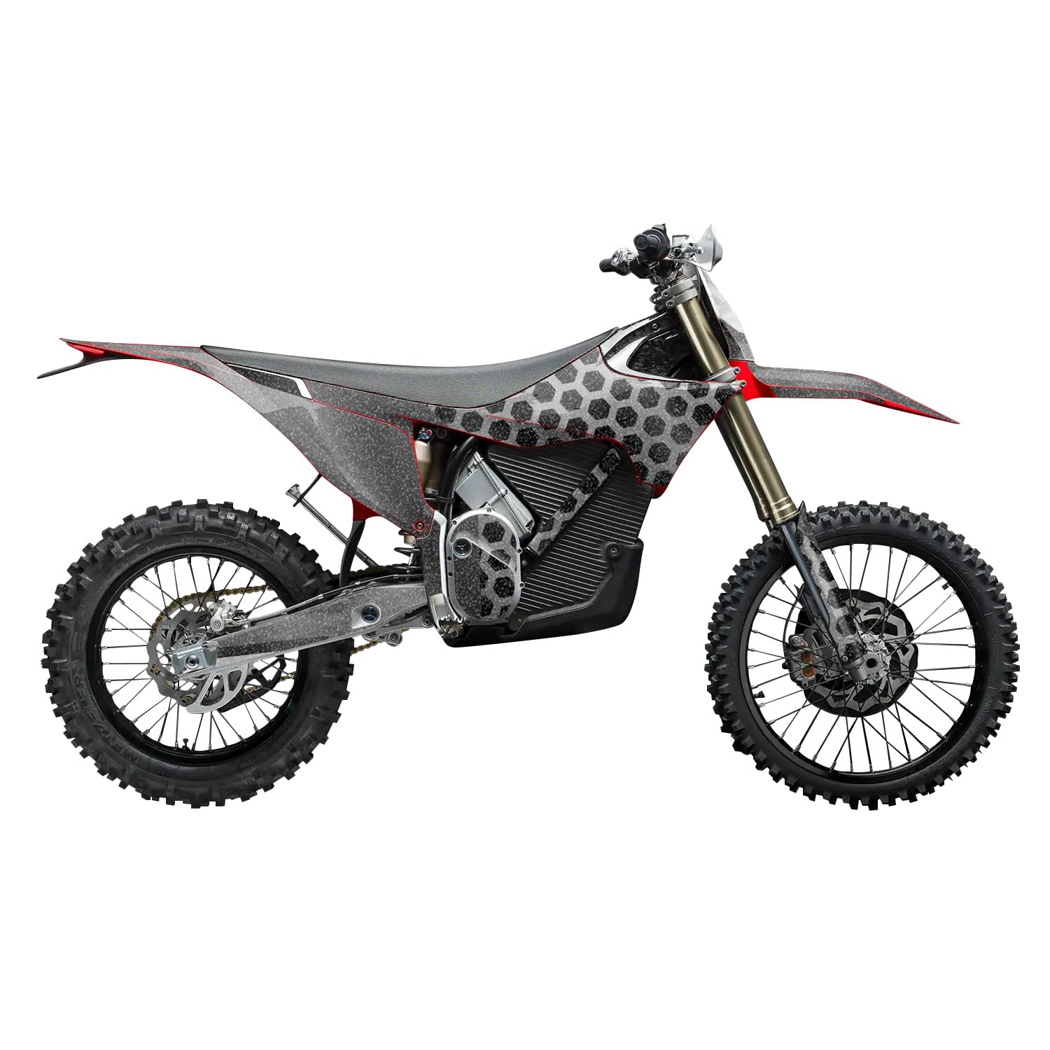 Glossy Glitter Stark Varg MX 2023-2025 Graphics Kit Wrap - Hex Mono - Varg MX Skin - Premium 3M Vinyl Protective Wrap Decal Cover - Easy to Apply | Crafted in The USA by MightySkins