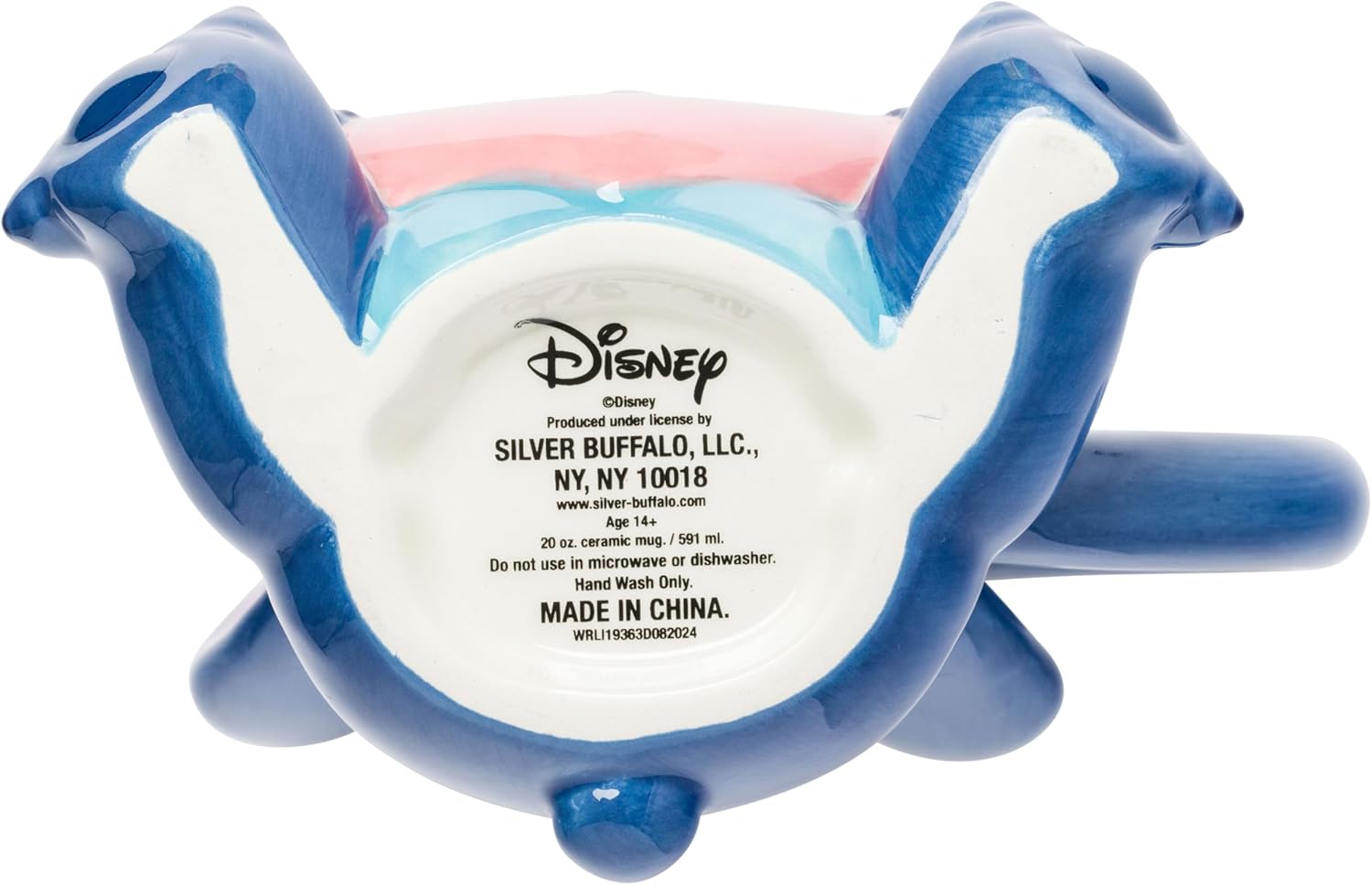 Silver Buffalo Disney Lilo and Stitch Ohana Heart Full Body Ceramic 3D Sculpted Mug, 20 Ounces - Image 6