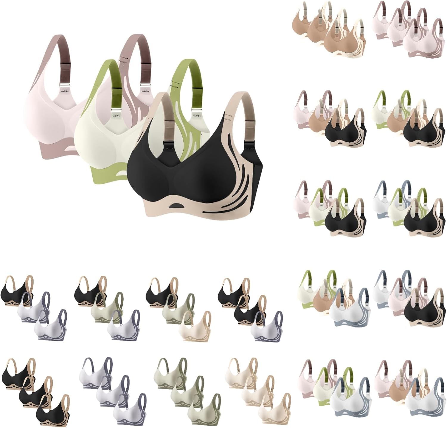 Push Up Bra for Women Super Gather Comfy Bras Daily Sports Brassiere Wireless Seamless Bralette Full Coverage ﻿(Ak,Medium)