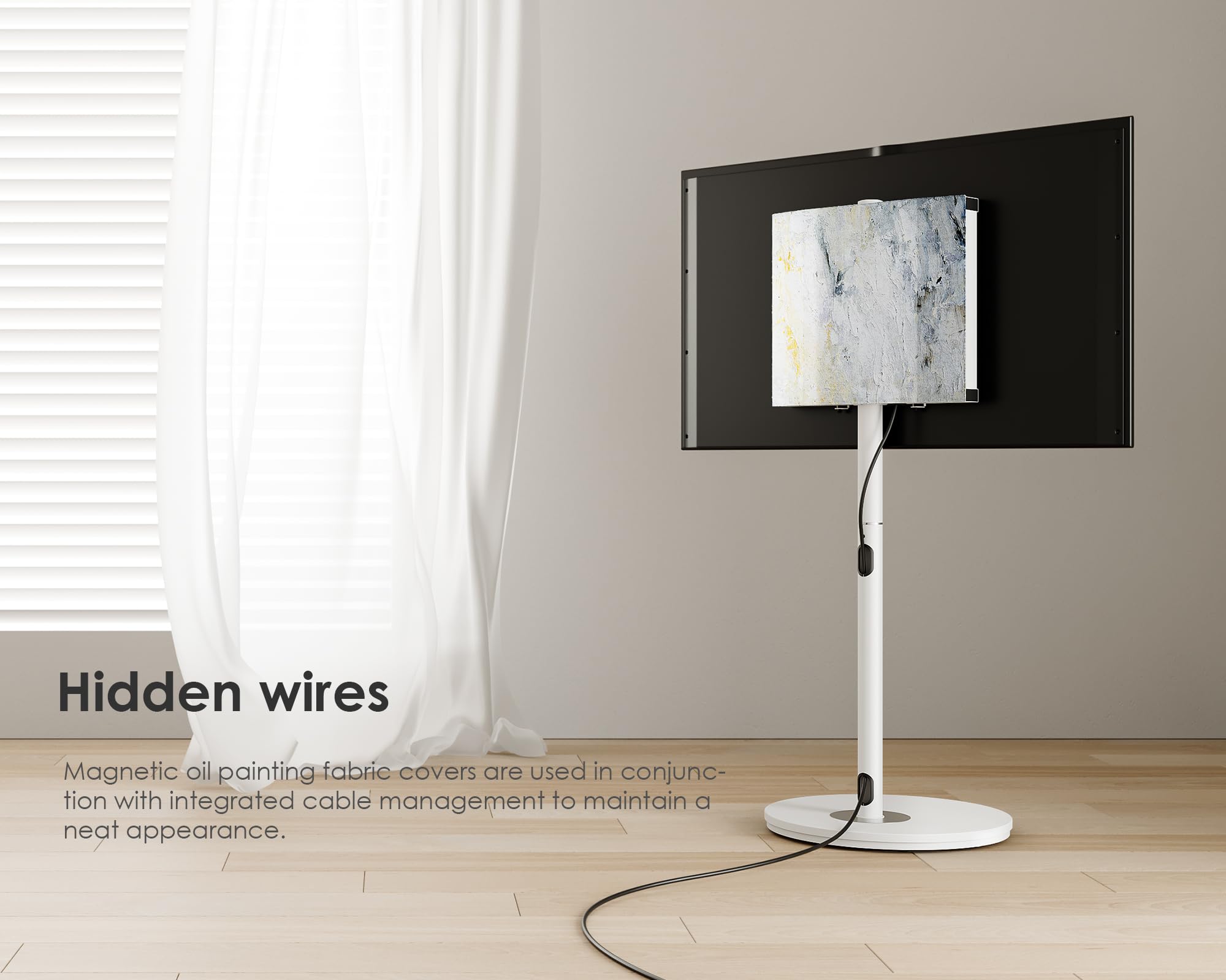 FITUEYES Support TV Pied pour TV 32-65 Pouces Support TV roulettes Max VESA 400×400 mm Jusqu'à 35 kg Hauteur et Angle Réglable Série Master