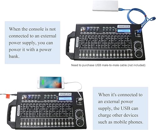 Miniatura 3 de Controlador de luz de escenario DMX 512 - Controlador de luces DMX de 512 canales con programa integrado y función de interruptor de inmersión RDM