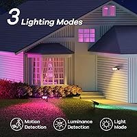 Vista 7 de Linkind Smart Solar Lights Outdoor SL5 with Motion Sensor, APP Control Cool/Warm White/Color Changing Solar Spot Lights Outdoor, IP65 Landscape