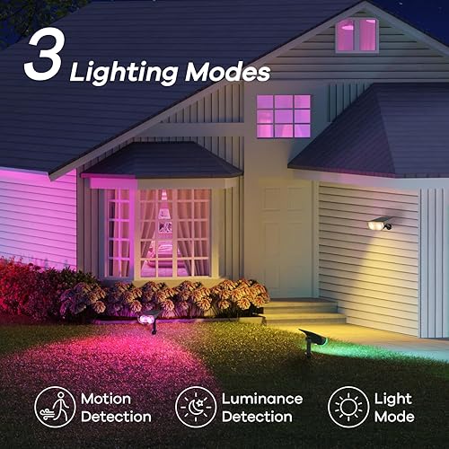 Miniatura 5 de Linkind Luces solares inteligentes SL5 para exteriores, foco solar que cambia de color, luces de paisaje con control de aplicación, luces solares