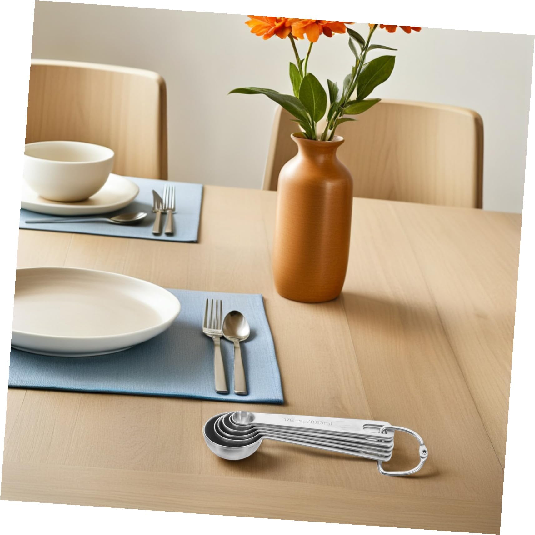 2 ensembles Set de Ustensiles Cuisine Inox Tasses et Cuillères Doseuses Acier Inoxydable pour Mesurer Liquides et Poudres Cuisine et Pâtisserie