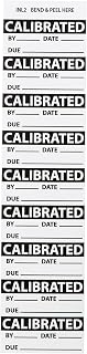 NMC INL2 Inspection Label, Legend CALIBRATED, 2-1/4 Length x 1" Height, Pressure Sensitive Vinyl, Black on White (Pack of 27)