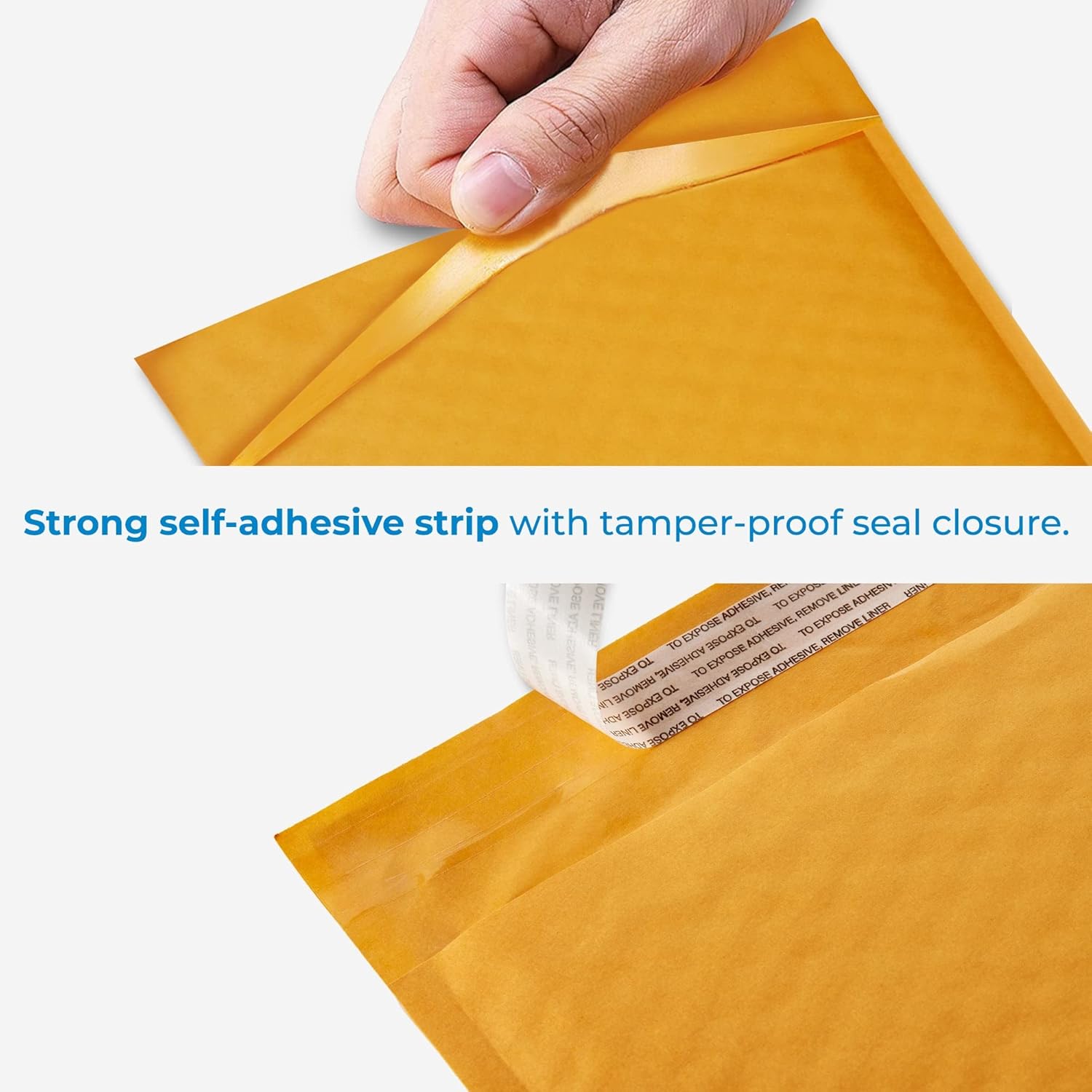 Golden Kraft Bubble Mailers 8.5x12 inch - 100 pack, Self-Seal Cushioning Padded Envelopes #2 | Small Business eCommerce shipping jewelry, makeup, cosmetics, and more - MADE IN USA
