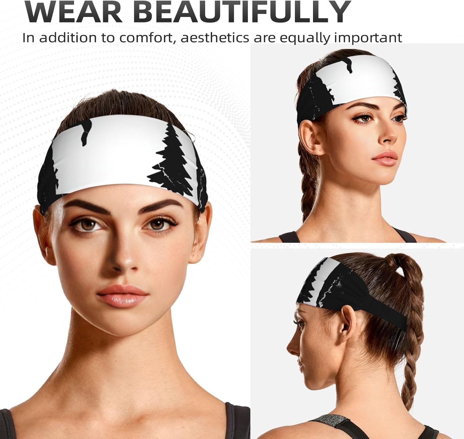 Sports Sweatband for Men Women Headband Sweat Resistant Perfect Gym Outdoor Yoga Workout Activities Running