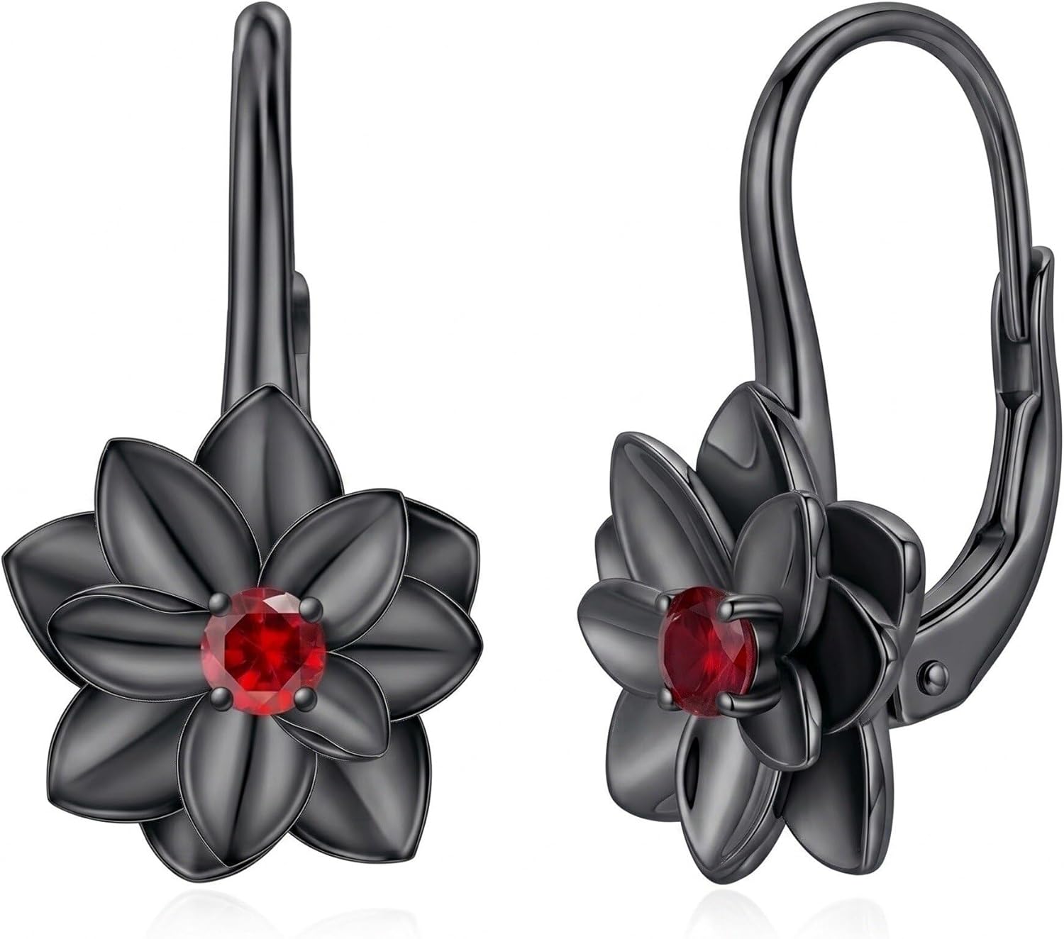 MONGAS Orchid/Plumeria/Cherry Blossom/Hibiscus/Lotus/Lily Earrings 925 Sterling Silver Flower Drop Dangle Earrings Boho Floral Jewelry Gifts for Women