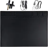 Tapete antiestático ESD seguro para eletrônicos, tapete HPFIX ESD com pulseira ESD e fio de aterramento, tapete de solda resistente ao calor para computador, laptop, celular, reparo de iPad