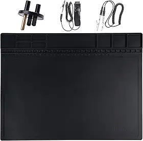 Tapete antiestático ESD seguro para eletrônicos, tapete HPFIX ESD com pulseira ESD e fio de aterramento, tapete de solda resistente ao calor para computador, laptop, celular, reparo de iPad