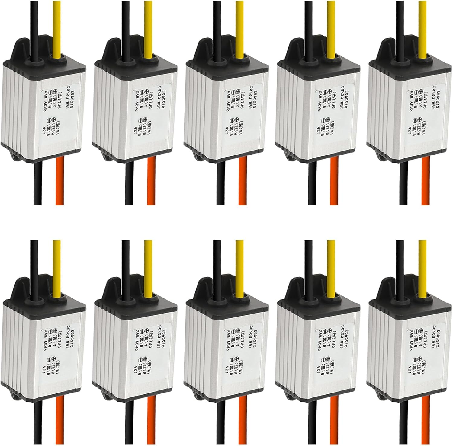 10Pcs 12V to 5V DC Converter Car Power Voltage, Waterproof DC 6.3-22V 12V Step Down to 5V 3A 15W Voltage Regulator Buck Converter Power Supply Step-Down Module Compatible with Vehicle Car Truck Volt