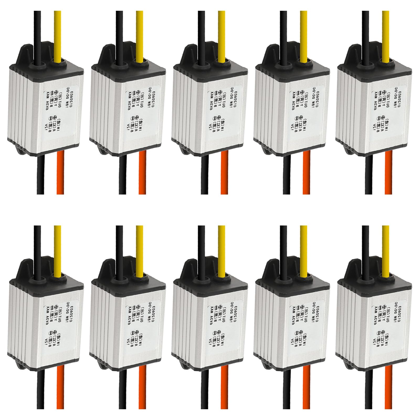 10Pcs 12V to 5V DC Converter Car Power Voltage, Waterproof DC 6.3-22V 12V Step Down to 5V 3A 15W Voltage Regulator Buck Converter Power Supply Step-Down Module Compatible with Vehicle Car Truck Volt