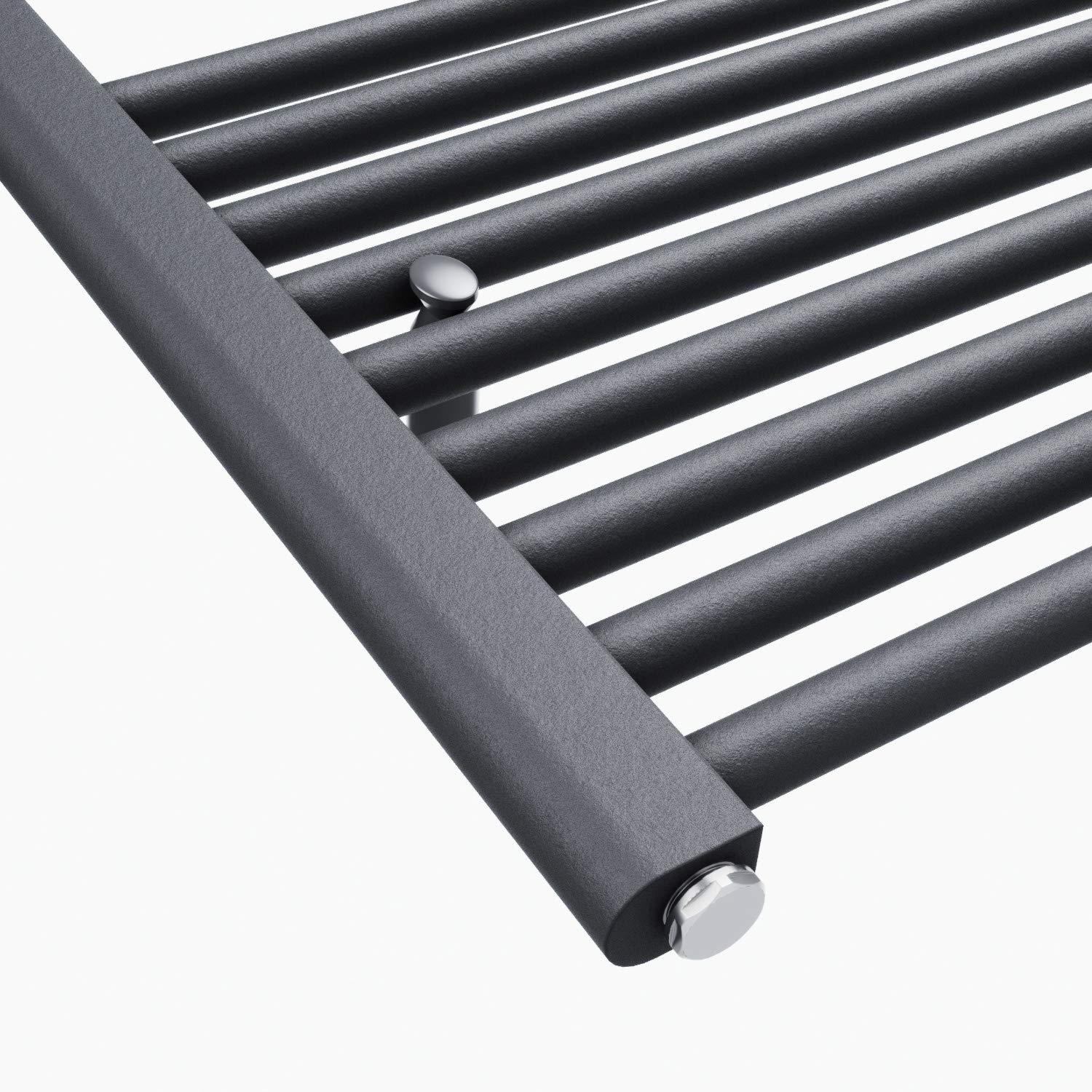 SONNI Grzejnik łazienkowy 1200 x 400 mm suszarka do ręcznika antracyt 547 W design podgrzewacz do ręczników łazienka przyłącze środkowe ogrzewanie