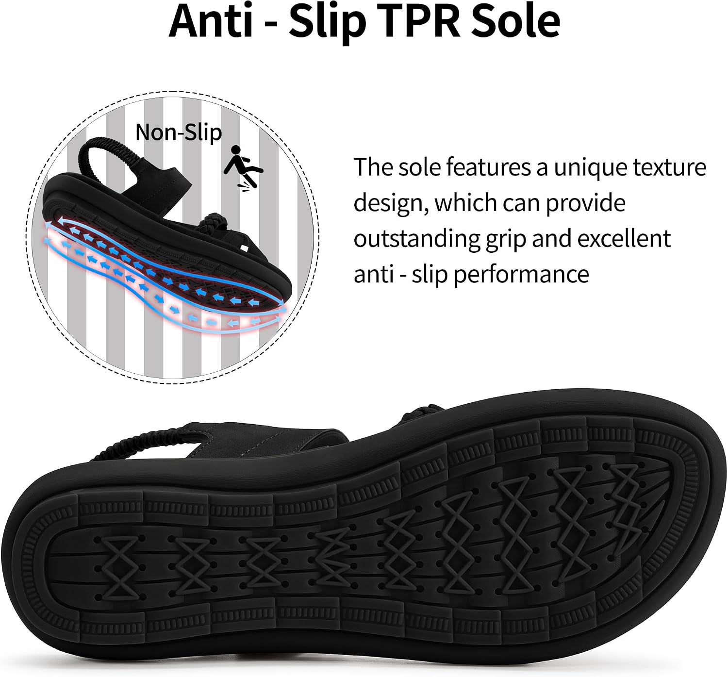 Comfortable Womens Sandals Summer: Black 7 Casual Breathable Insoles Women Flat Sandal - Lightweight Dressy Woven Walking Outdoor Shoes