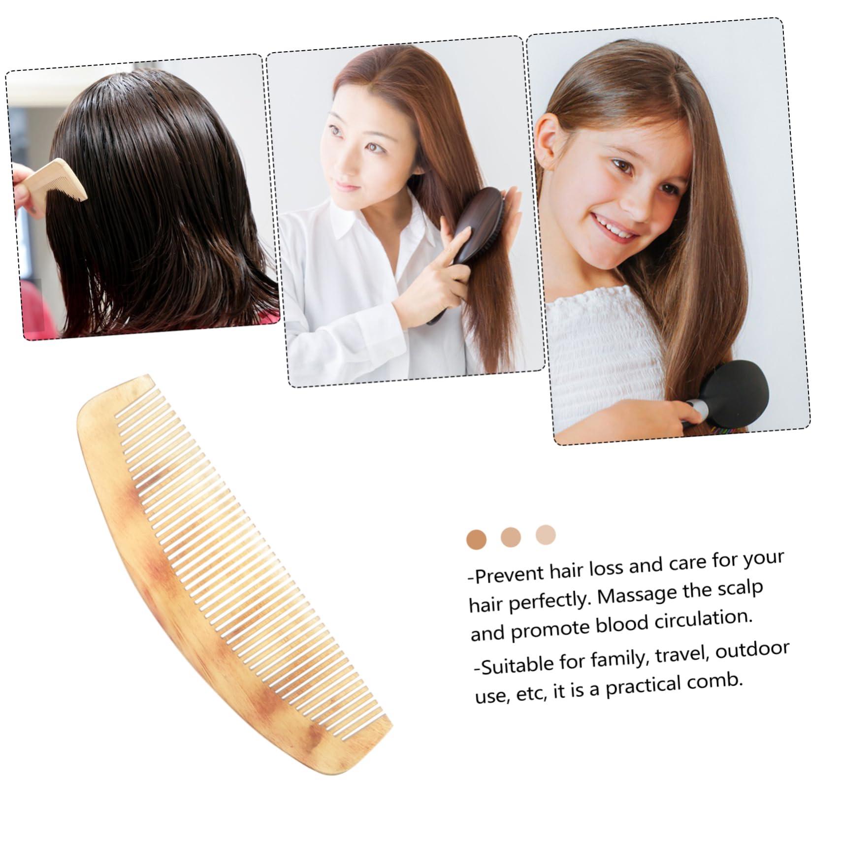 pettini per Capelli， 2pcs Woman Comb Hair Styling Comb Fine Tooth Comb Natural Horn Comb Anti-Static Comb Hairbrush Mens Hair Brush Teasing Combs for Women Combs(As Shownx2pcs,Size 9x2pcs)