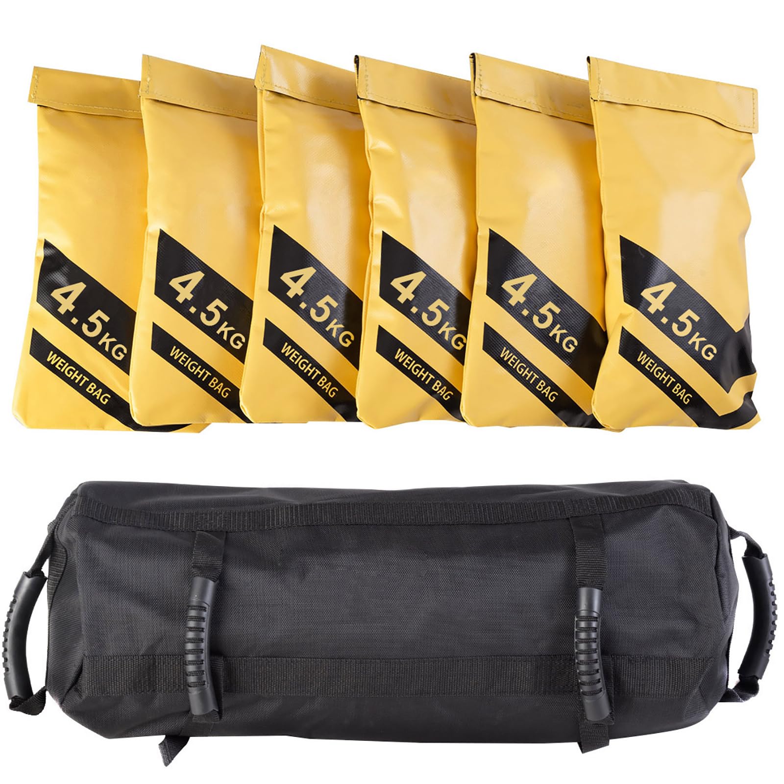 COSTWAY Sandbag, Power Bag inkl. Sandsack, Gewichtssack mit 6 Griffen, Core Bag aus Oxford, Trainingssandsack zum Gewichtheben, Training und Fitness