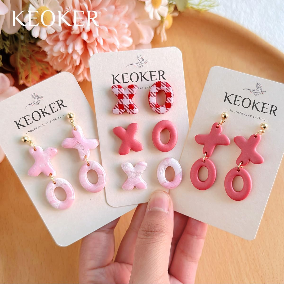 KEOKER Valentines Day Polymer Clay Cutters, Valentines Polymer Clay Cutters for Earrings Making, 20 Shapes Valentines Earring Clay Cutters, Heart Clay Cutters for Polymer Clay Jewelry (ALL2)