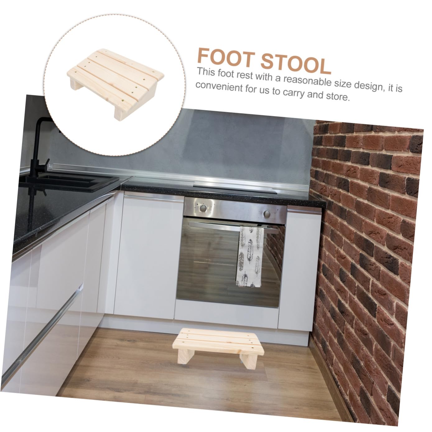 Poggiapiedi in Legno Inclinato per Casa e Ufficio, Kaki | Supporto per Postura e Comfort, Formato Portatile, Soluzione Pratica Vano di Appoggio
