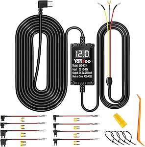 Dash Cam Hardwire Kit with Digital Voltage Display & Adjustable Protection, 12V-24V to 5V/3A, USB-C Hardwire Kit with Low Voltage Cutoff & 24H Parking Mode for Car, Truck, SUV