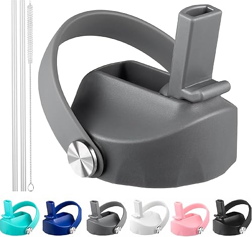 Tapa de popote compatible con Hydro Flask de boca ancha de 12, 16, 18, 32, 40 onzas, tapas con popote para accesorios de botellas de agua, tapa de