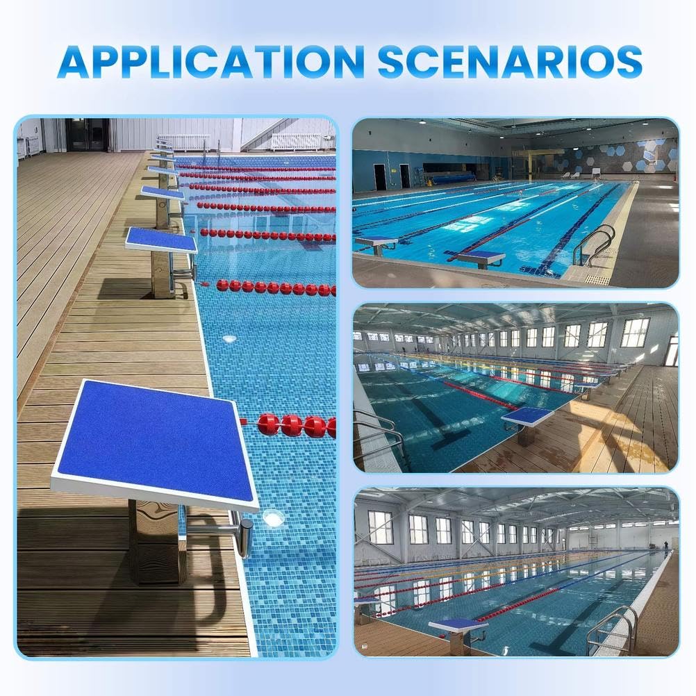 Blocco di partenza per piscina, piattaforma di salto per piscina in acciaio inossidabile 304 con superficie antiscivolo e base resistente, per competizioni e allenamento piscine interne ed esterne