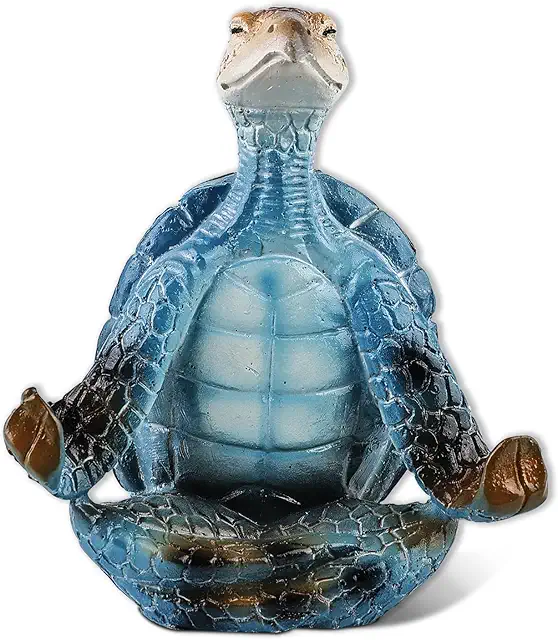 Figura de Tortuga de Yoga Meditación - Decoración Zen para Hogar y Jardín en Resina