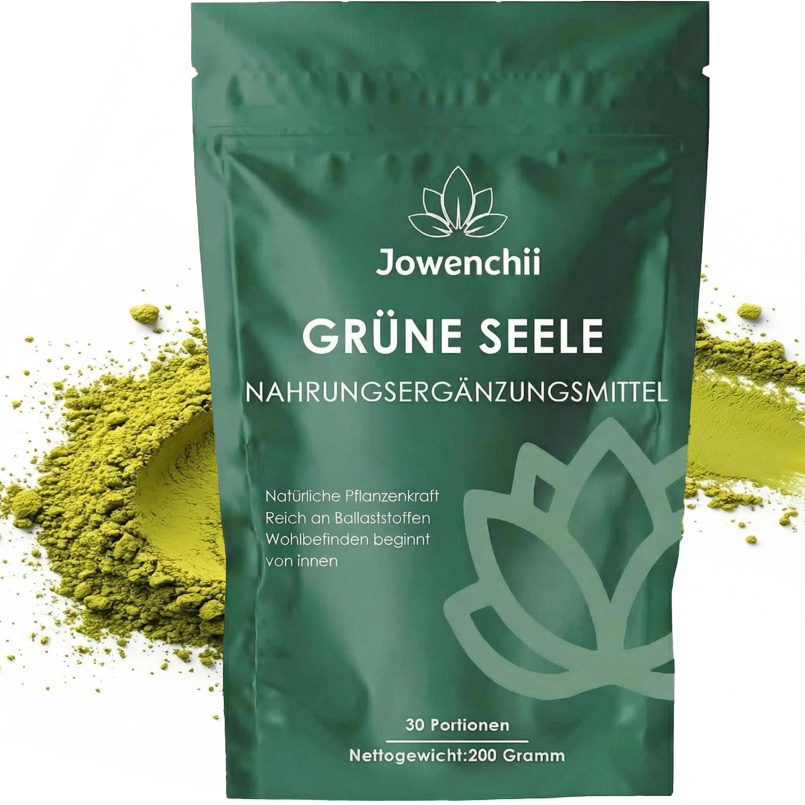 Grüne Entgiftungspulver, 200g Grüner Helper, 200g Superfood Pulver, Greens Pulver helfer, Pflanzenpulver mit Matcha, Gerstengras, Heidelbeeren, Rich in Macronutrients, Micronutrients & Fiber