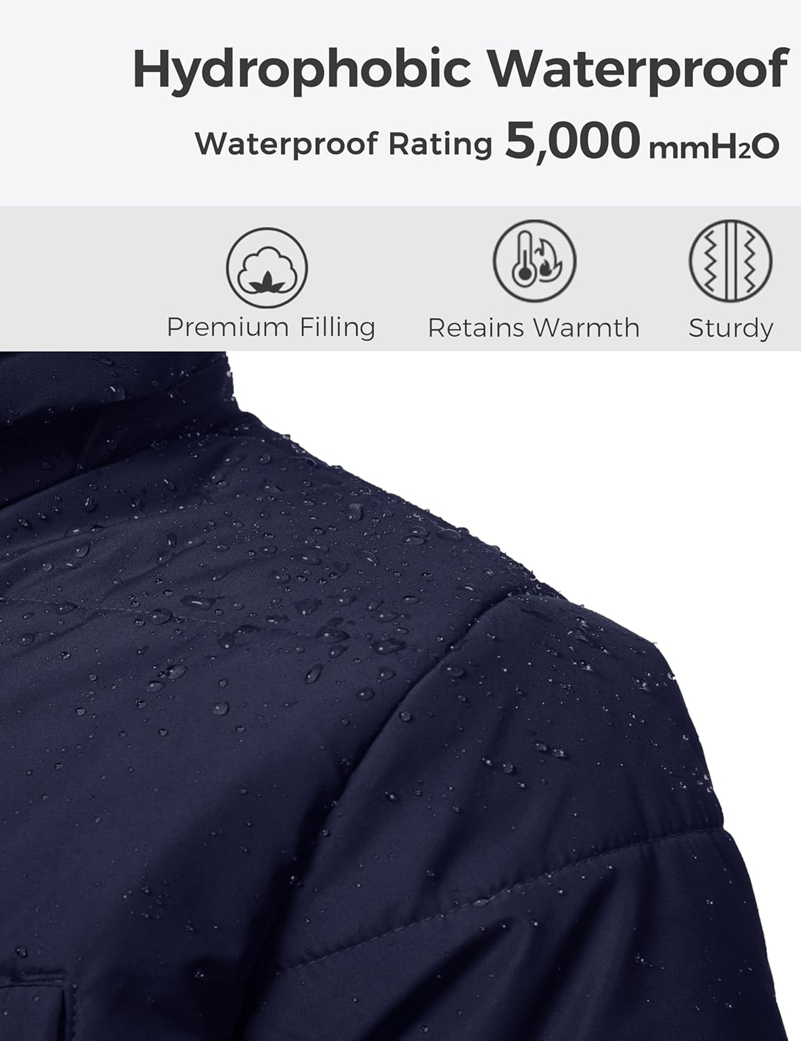 wantdo Men's Thicken Puffer Jacket Padded Waterproof Warm Winter Coat with Hood - Image 6