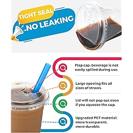 32 oz Clear Plastic Cups with Strawless-Sip-Lids, 25 Sets Disposable Cups Plastic Iced Coffee Cups, To Go Cup with Sip Through Lids for Smoothie, Milkshake, Cold Drinks for Party, Wedding, Event