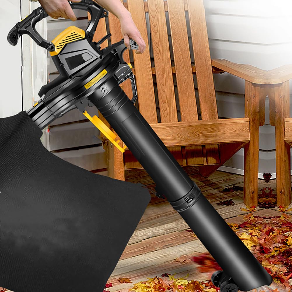 Soplador y aspirador de hojas de jardín eléctrico, aspiradora y trituradora sopladores de jardín de 3800 W, aspiradora de hojas para jardín, aspiradora de jardín con bolsa recolectora de hojas 40l
