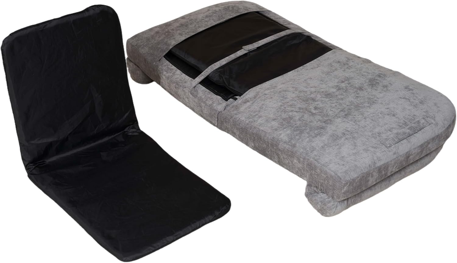 Convertible Fold-Out Single Sofa Bed with 18 Adjustable Positions, Sofa to Bed Function, Soft Cotton Cushion, Metal Frame, Space-Saving Furniture for Living Room, Gray, 63.78W x 29.92D x 31.10H in