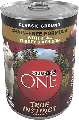 Miniatura 20 de Purina ONE True Instinct Cortes Tiernos en Salsa con Pavo Verdadero y Venado, y con Pollo Verdadero y Pato, Comida Húmeda para Perros Alta en Grain