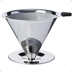 Coador de Café 103 Filtro Inox Reutilizável Premium – Peneira de Aço Durável e Sustentável, Sem Uso de Papel, Econômico e Ecológico, Fácil de Usar e Limpar, Preserva o Sabor Natural do Café PREMIUM