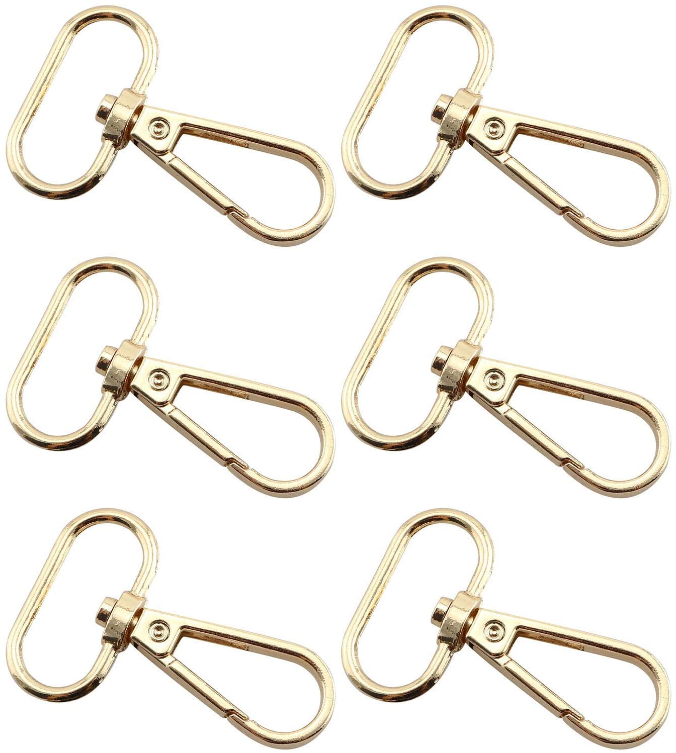 Youliang 6pcs 3/4", 1" Inner Diameter Zinc Alloy D Ring Spring Buckle Lobster Clasps Swivel Snap Hooks 1" DSNAPHK-25-6