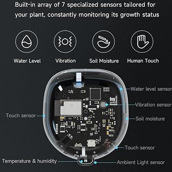 Cute Smart Plant Pot, Interactive Plant Pot, Multifunctional intelligent Pet, Big Data With 7 Sensors To Assist In Planting, for Succulents and Other Small Plants (yellow)