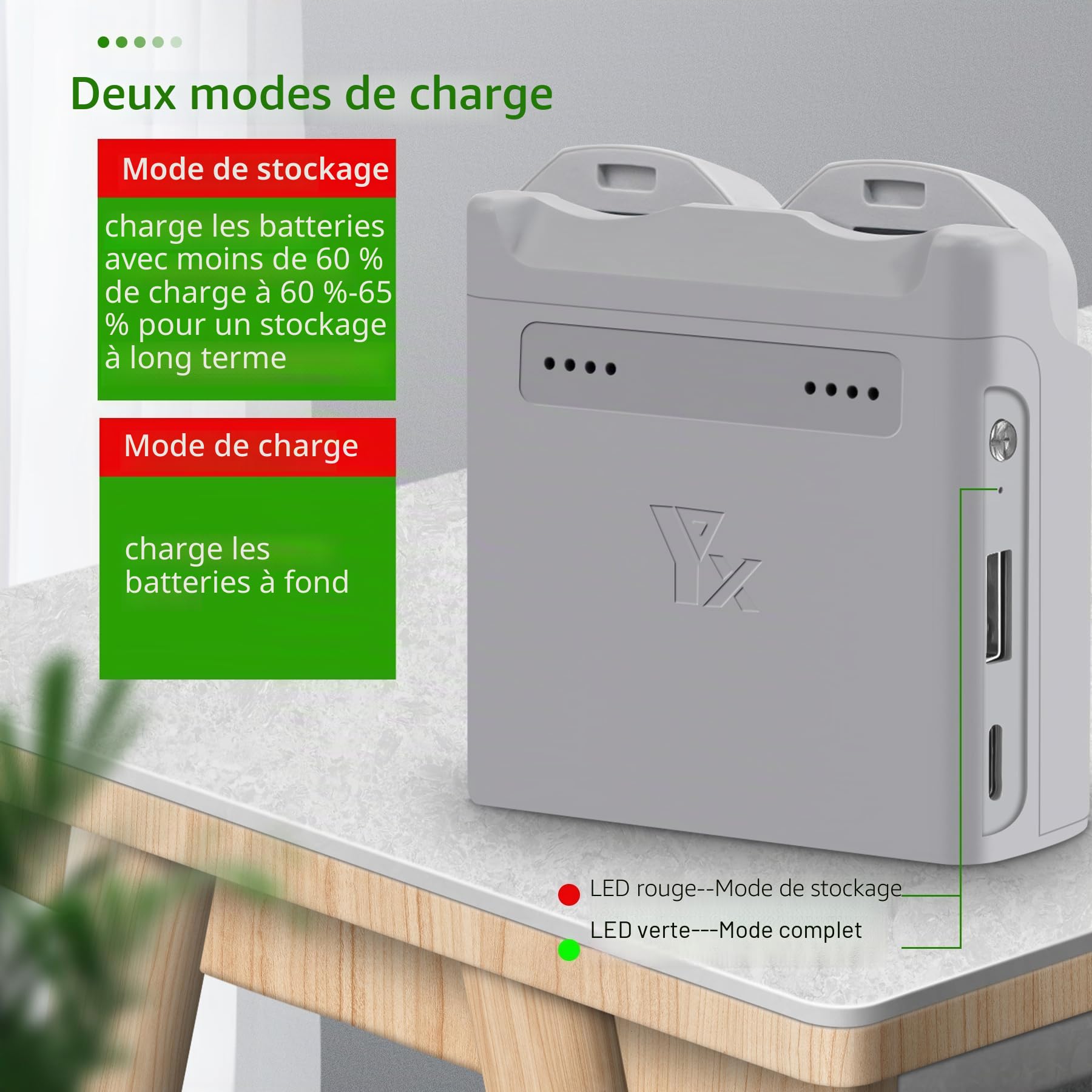 Chargeur de Batterie avec Charge de Stockage pour Drone DJI Neo, hub de Charge bidirectionnel, Charge Rapide Two Batteries Accessoires