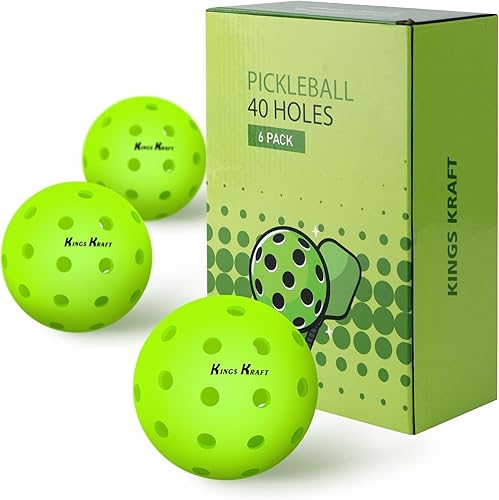 Resistente a las grietas  Pickleball de 40 agujeros para exteriores  Juego de 6 bolas con caja colorida  Regalos de pickleball para mujeres,