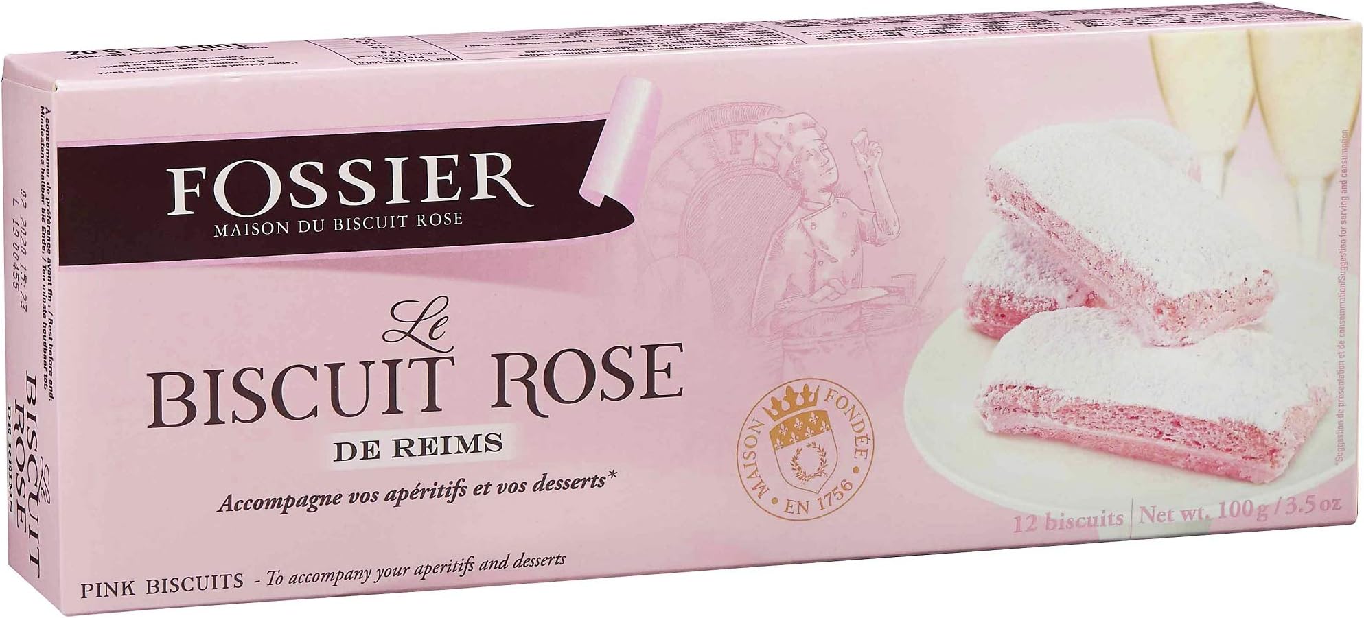 FOSSIER 12 Biscuits Roses Box 100 g