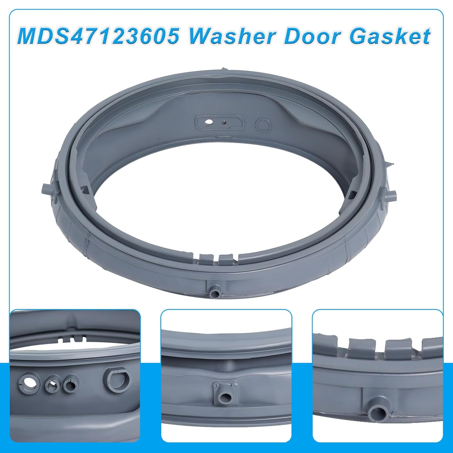 WM3470HVA, WM3570HVA Washer Door Boot Seal Gasket Compatible with LG Kenmore Washer WM3570HWA, WM3770HWA WM3470HWA, WM3575CW, MDS47123605 Door Boot Rubber Seal