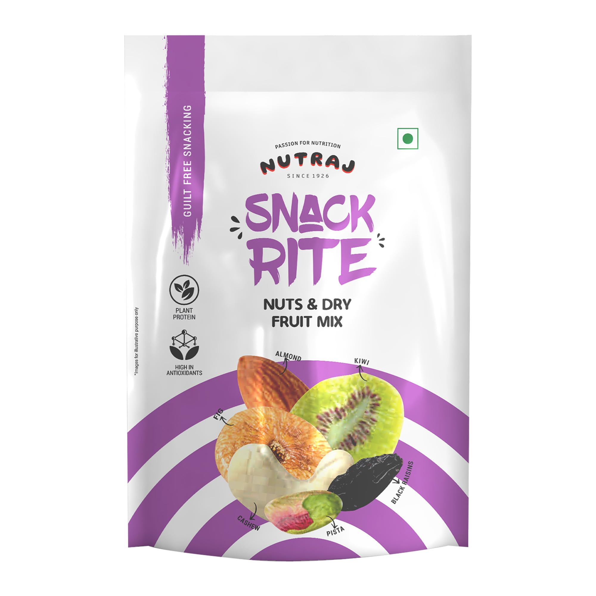 Nutraj Snackrite Nuts and Dry Fruits Mix (Almond Kernel, Cashew, Pista, Anjeer Diced, Kiwi Diced, Black Raisin) - 150g Pack of 1 | Dried fruits | Mixes dry fruits | Any Time Snack | Trail Mixes | (B0C4HK5NRM) Amazon Price History, Amazon Price Tracker