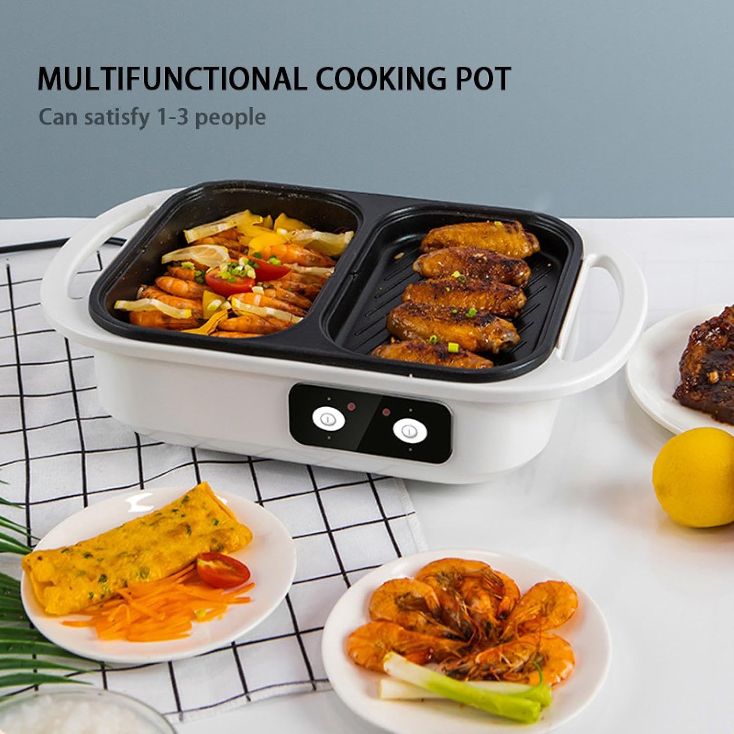 Household electric hot pot, multi-function electric hot pot, double electric cooker, electric stir-frying, electric cooking, electric oven, cooking pot