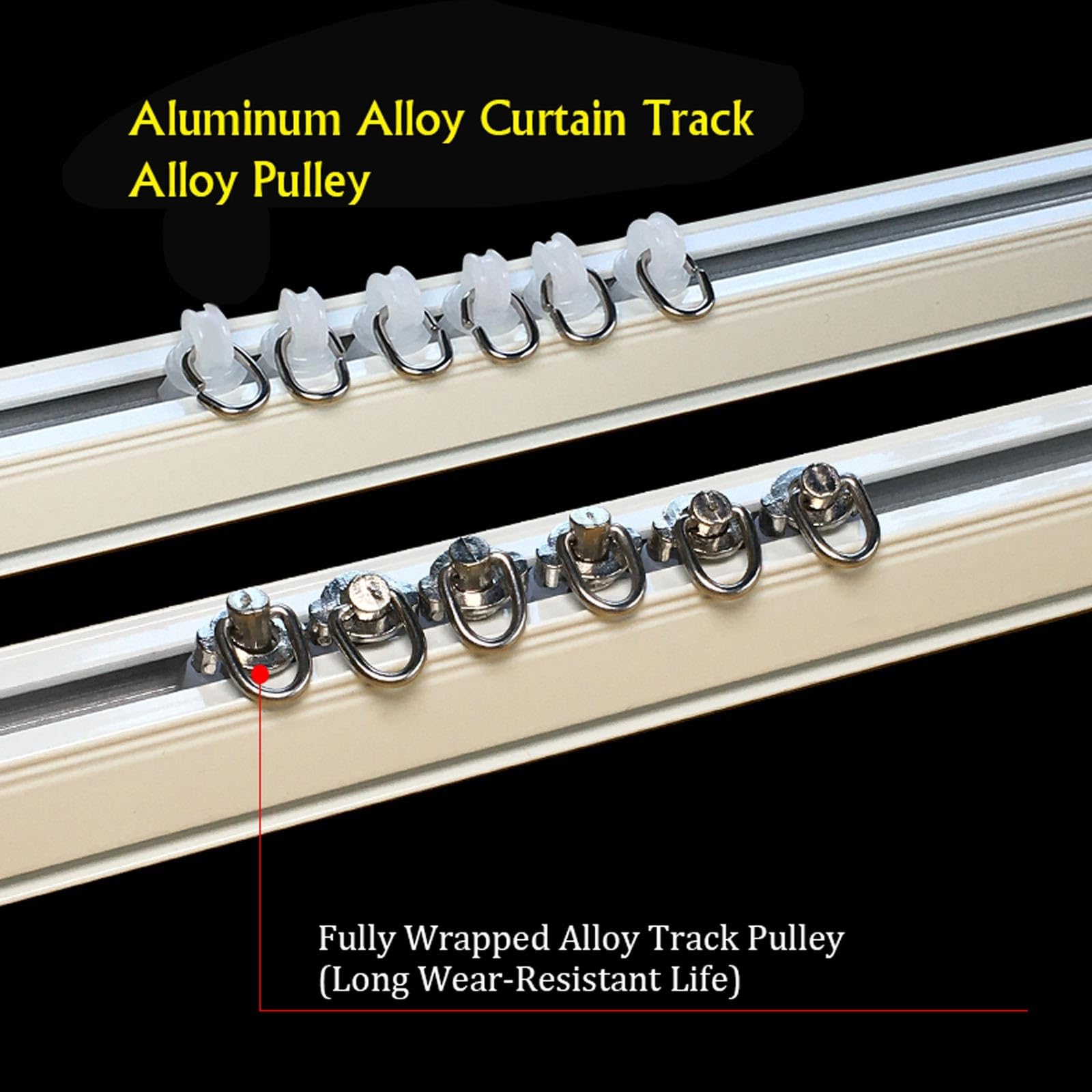 Przesuwana szyna do zasłon ze stopu aluminium, ścianka działowa i karnisz do łazienki, szafy i kuchni, biały blat 120 cm - łatwy montaż